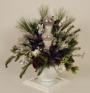 Christmas Centerpiece - Purple - Themed Rentals - Actual purple Christmas Centerpiece for lease